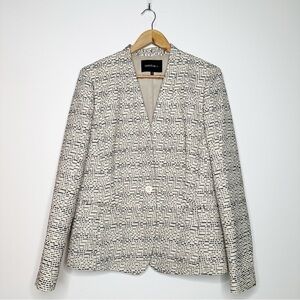 Lafayette 148 New York Cream One Button Blazer Size 14